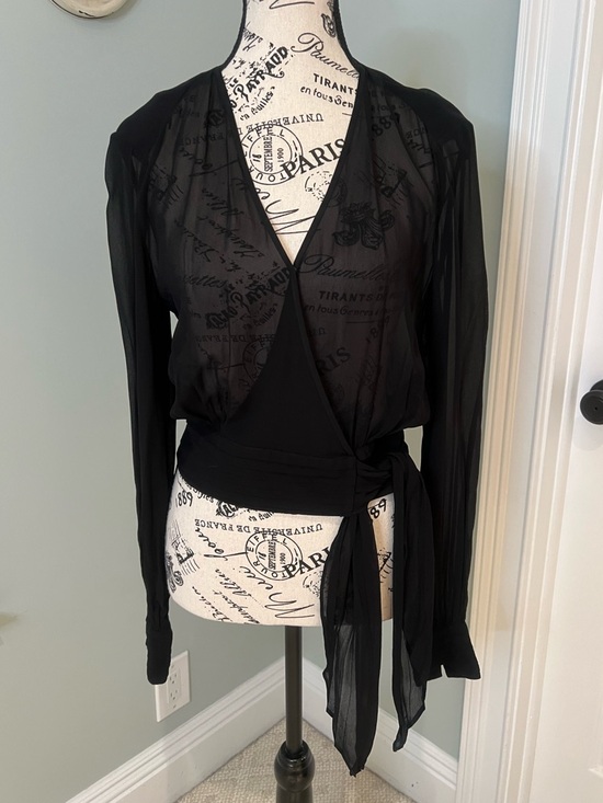 & Other Stories Tops - Stockholm Atelier & other Stories Black Sheer Top | SZ 4 |Snap Closure |Like New
